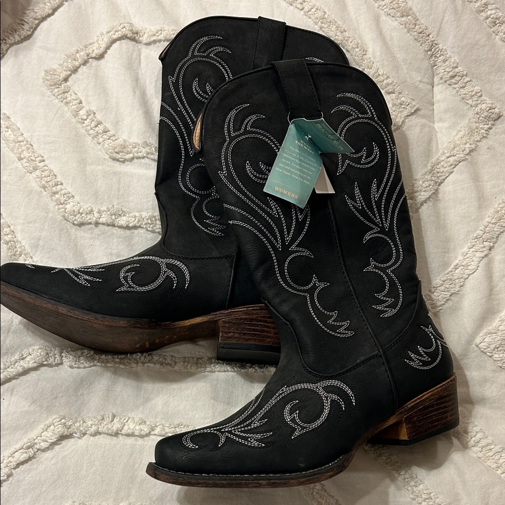 Black Roper Cowboy Boots